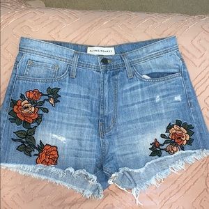 Flying monkey jean shorts